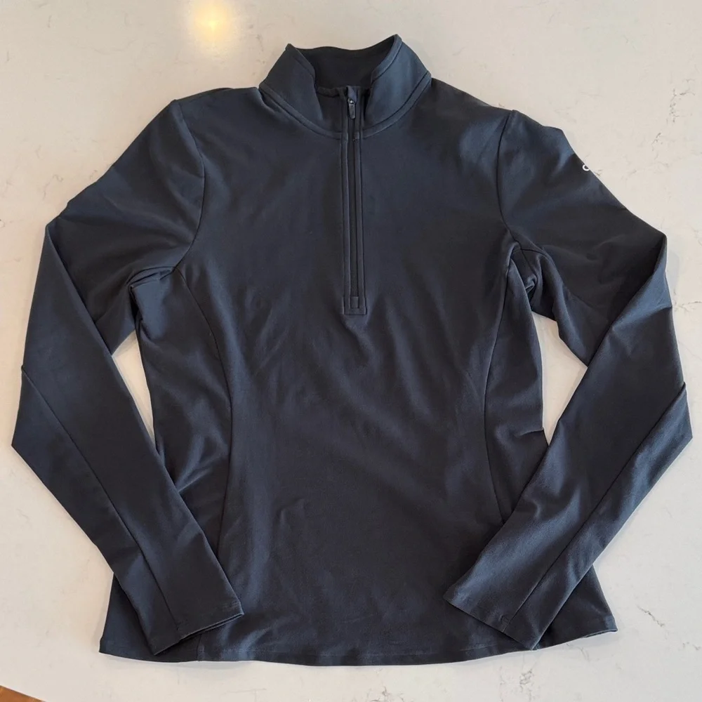 ALO Alosoft 1/2 Zip Rapid Pullover in Anthracite - Picture 2 of 6